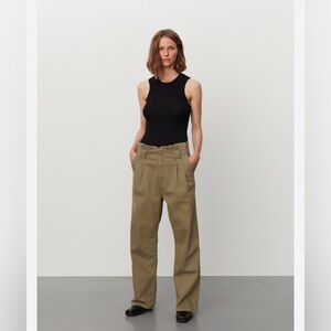 2NDDAY Birger et Mikkelsen Foley Olive High Waisted Wide Leg Belted Pants